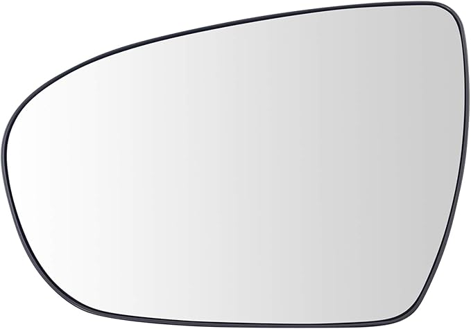 TRQ Driver Side Power Heated Mirror Glass with Backing Plate Compatible with 2011-2016 Kia Optima, Hybrid, Snap On, KI1324114