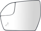 TRQ Driver Side Mirror Glass Heated Blind Spot Spotter Compatible with 2018 Ford Expedition 2018 Lincoln Navigator