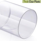 AOZITA 8 Pack Acrylic Qtip Holder Dispenser with Lids & Labels, Cotton Swab, Ball, Round Pads, Floss Picks Storage Canister -