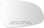 TRQ Passenger Side Mirror Glass Convex Clear Snap On Compatible with 2017-2022 Kia Sportage KI1325123