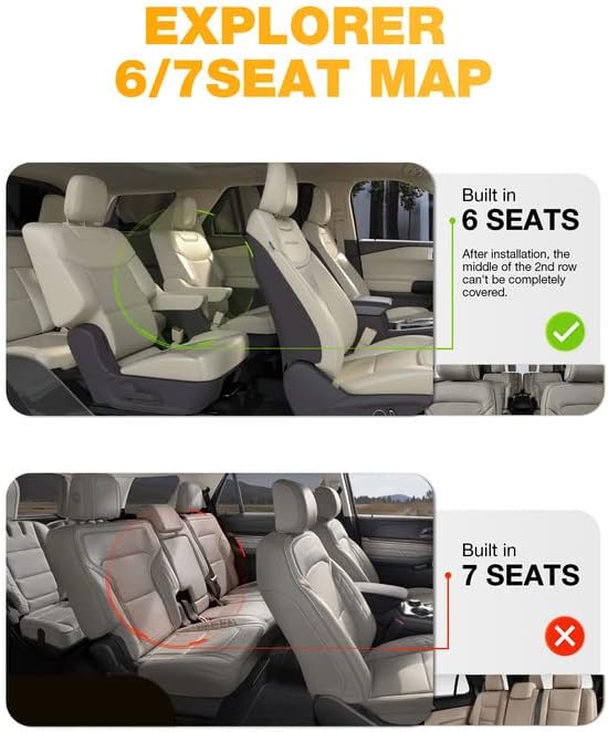 3W Ford Explorer Floor Mats Fit for 2020-2025 2026 Explorer 6 Passenger, TPE All Weather Floor Liner Custom Fit for Explorer Full Set Accessories 3-Rows Car Liners (Includes Explorer Hybrid)