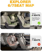 3W Ford Explorer Floor Mats Fit for 2020-2025 2026 Explorer 6 Passenger, TPE All Weather Floor Liner Custom Fit for Explorer Full Set Accessories 3-Rows Car Liners (Includes Explorer Hybrid)