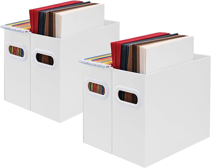 Hanging File Organizer, Cardboard File Folder Organizer for Letter Size, Desk Documents Storage Box, Portable File Folder Hol