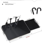 2 in 1 Car Steering Wheel Tray/Back Seat Headrest Tray for Eating Food Drink and Writing Laptop Work, Black Car Desk