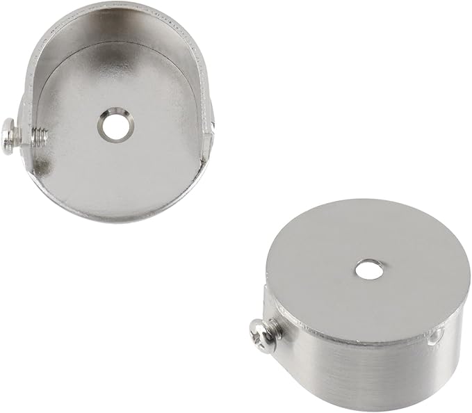 T Tulead Silver Closet Rod End Supports U Shape Flange Socket Holders Aluminum Alloy Shower Rod Holder Pack of 8 with Screws
