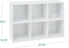 Best Choice Products 6-Cube Storage Organizer, 13.5in Shelf Opening, Bookcase, Display Shelf, Customizable w/ 3 Removable Bac