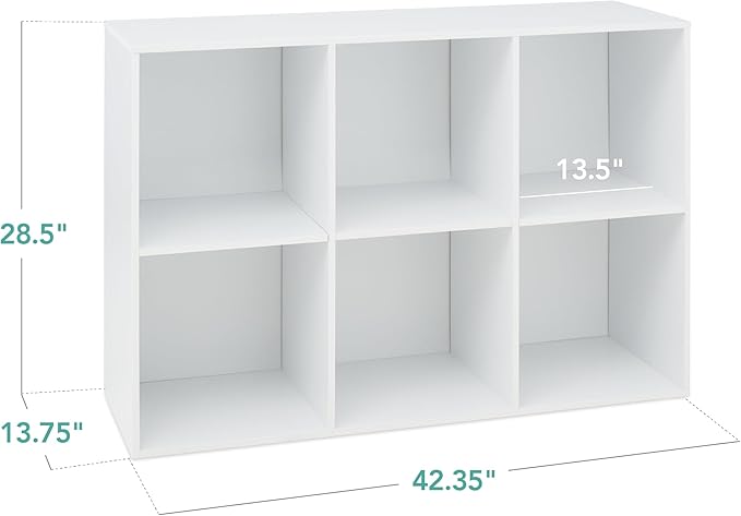 Best Choice Products 6-Cube Storage Organizer, 13.5in Shelf Opening, Bookcase, Display Shelf, Customizable w/ 3 Removable Bac