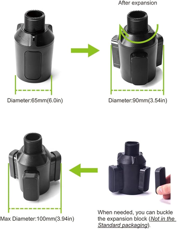 3 in 1 Car Cup Holder Expander with Adjustable Base, All Purpose Car Cup Holder and Organizer, Road Trip Essentials Car Accessories for Snack Bottles Cups Drinks (B03)