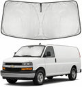 Windshield Sun Shade for Chevy Express 1996-2024 2025 2026 Sunshade Front Window Shade Custom Fit Express Accessories Sun Visor Foldable Shade Blocks UV Rays Accessories
