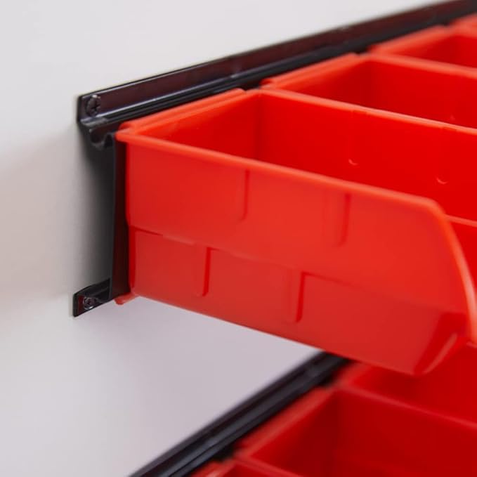 Ultrawall Wall Mounted Storage Bins, Plastic Hanging Storage Organizer Bins, Garage Tool Storage System for Screws, Nuts, Bol