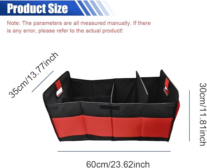 Car Trunk Organizer, Large Capacity Oxford Cloth Car Storage Box, Collapsible Multi-Compartment Organization Container,