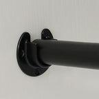 1 Pair Heavy Duty Matte Black Zinc Closet Pole Sockets Rod End Support Flange Rod Holder Set Wall Mount Pipe Bracket with Scr
