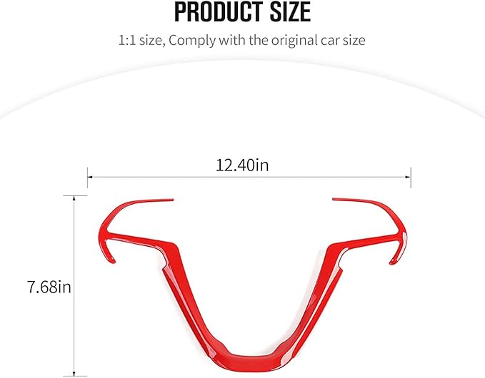 JeCar Steering Wheel Trim Cover Interior Decoration Trim Kit for 2014-2020 Jeep Grand Cherokee & Jeep Cherokee, Red