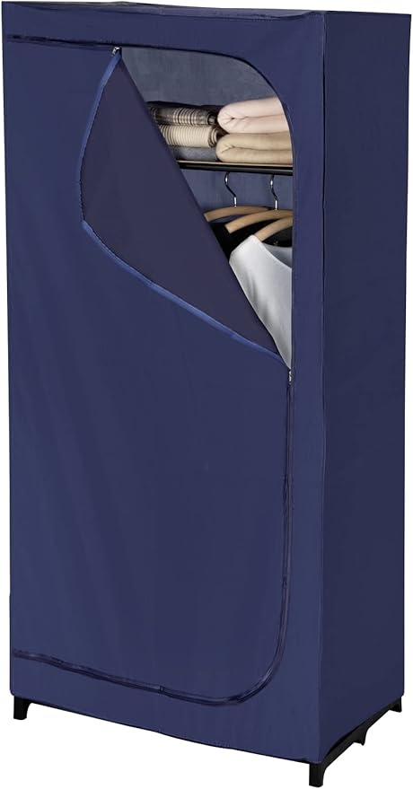 Wenko 64530100 Business Wardrobe with Shelf for Mobile Wardrobe 75 x 160 x 50 cm Dark Blue
