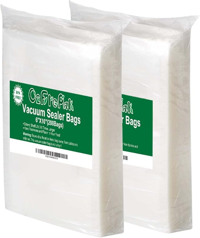 O2frepak 200 Pint 6" x 10" Vacuum Sealer Bags with BPA Free and Heavy Duty, Vacuum Seal Food Sealer Bags,Great for Food Stora