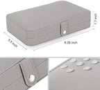 LANDICI Small Jewelry Box for Women Girls, PU Leather Travel Jewelry Case, Portable Jewelry Organizer Storage Holder Display 