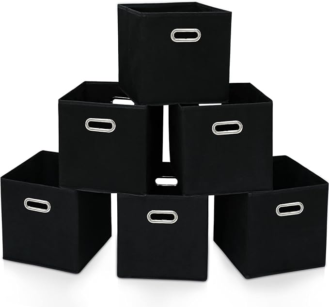 STOREONE Fabric Storage Bins Cubes Baskets Containers-(11X11X11) with Dual Handles Cube Storage Organizer Bins for Shelf Clos