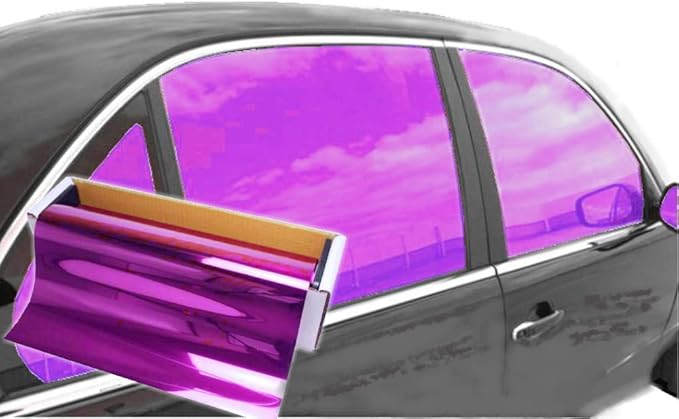 Reflective Car Window Tint Film - One Way Window Mirror Glass Shield Automotive Tinting Sun Blocking Anti UV Heat Control for Car SUV Truck Tractor Boat House Purple 40 Inches x 100 Feet