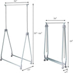 Nightcore Extendable Garment Rack, Heavy Duty Foldable Clothes Rail with Adjustable Hanging Rod & Rolling Casters, Movable Cl