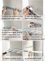 Extendable Sliding Wardrobe Hook Rail with Hardware Pull Out Closet Rod Clothing Hanging Hooks Organizer for Home, Office, Ho