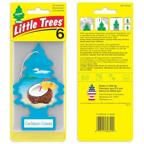 LITTLE TREES Car Air Freshener | Hanging Tree Provides Long Lasting Scent for Auto and Home | 24 Air Fresheners |Caribbean Co