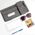 Multifunctional Car Visor Organizer (Suede leather - Gray)
