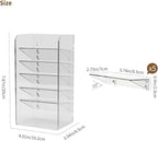 PAVSTINE Medicine Cabinet Organizer with Adjustable Dividers, Clear Vertical Layered Backward Slanting Shelves for Pressed Po