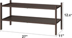 kiplant Bamboo Shoe Rack for Entryway, 2-Tier Stackable | Foldable | Natural, Shoe Organizer for Hallway Closet, Free Standin