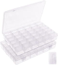 Umirokin 2 Pack 36 Grids Bead Organizer Box, Plastic Craft Organizers and Storage with Adjustable Dividers, Screw, Parts & Ta