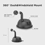 Simple Cradle Dash Mount - Upgraded Hands-Free Car Phone Holder - Thick Case Friendly Phone Holder for Car - Mount for Dash - Compatible with iPhone & Android – Black