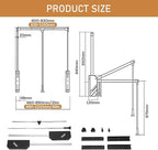 Pull Down Closet Rod 2 Pack, 60 lbs Load Capacity, Stainless Steel Adjustable 26-35 inches Soft-Close Wardrobe Lift Rail Orga