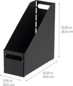 IRIS USA Metal Magazine File Holders, 6 Pack, For Letter/Legal File, Durable Vertical Desktop File Paper Organizer, File Stor