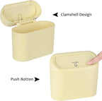 Accmor Car Trash Can, Portable Vehicle Trash Bin with Lid, Car Dustbin Garbage Organizer Holder with One Roll Trash Bag, Leakproof Hanging Mini Cars Storage Bag Container for Auto, SUV, Office (Beige)