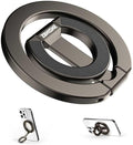 Magnetic Phone Ring for MagSafe Grip [Dual-Sided Magnetic] [Super Magnet] [Magnet Phone Stand Grip Compatible with Car Mounts] Mag Safe Accessory for iPhone 17/16/15/14/13 Pro Max Plus, Grey