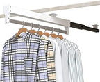 Pull-Out Clothes Rail,Extendable Clothes Rail with 2 Sliding Track,Pull Out Closet Rod Wardrobe Rail Clothes Rack,Closet Orga