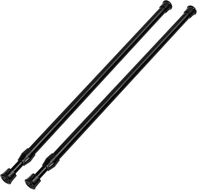 2 Pack Tension Curtain Rod 28-48 Inch, Small Short Adjustable Extendable Spring Loaded Rods for Windows Cabinet Blinds Closet