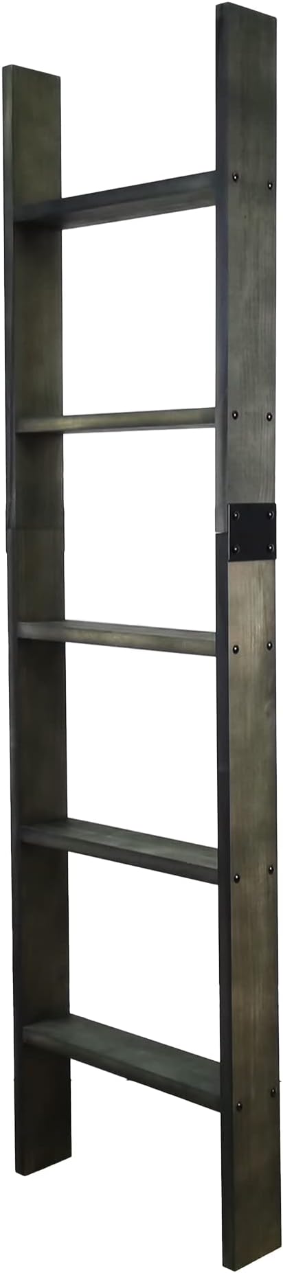 FixtureDisplays® 5-Foot Rustic Farmhouse Blanket Ladder, Wall-Leaning Decorative Wood Ladder, Ladder-Style Pine Wood Blanket 