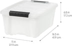 IRIS USA 13 QT Plastic Storage Box with Lid and Latches - 4 Pack - BPA-Free, Discreet Organizing Solution, Durable Nestable S