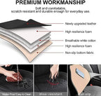 Sanwom Front Car Seat Covers - Leather Seat Covers with Storage Pocket and Two Belt Pads, Anti-Slip Waterproof Universal Seat