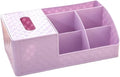 Bathroom Makeup Organizers, Plastic Cosmetics Storage Box With Tissue Box Sundries Desktop Lipstick Skincare Makeup Organizer