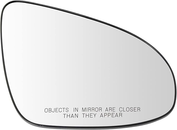 TRQ Passenger Side Mirror Glass Snap On Clear Compatible with 2014-2019 Toyota Corolla