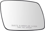 TRQ Passenger Side Mirror Glass with Backing Plate Convex Snap-On Compatible with 2009-2019 Dodge Journey