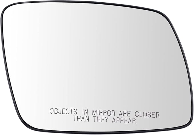 TRQ Passenger Side Mirror Glass with Backing Plate Convex Snap-On Compatible with 2009-2019 Dodge Journey