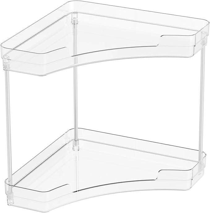 Yieach 2 Tier Corner Bathroom Counter Organizer,Clear Sink Shelf,Bathroom Corner Organizer and Storage for Restroom,Vanity Co