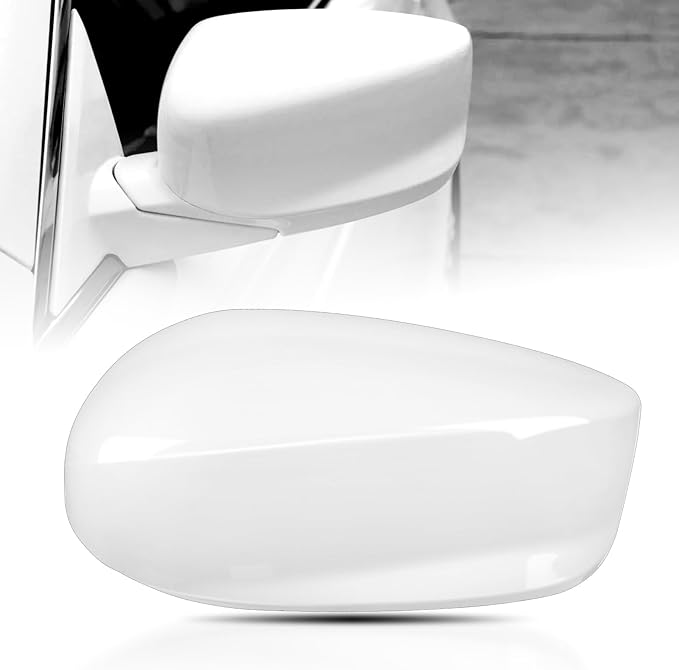 White Driver Side Mirror Cover Rear View Mirror Cap Compatible with 8th Gen Accord Sedan 2008 2009 2010 2011 2012