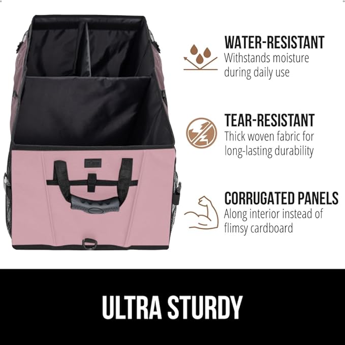 GORILLA GRIP Large Capacity Sturdy Trunk Storage Organizer, Slip and Water Resistant Collapsible Organization Container for