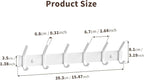 GWAAZXGZ Coat Rack Wall Mount Hooks - 15 Inch Matte White Metal 6-Hook Organizer Wall Mounted, Modern Kids Room, Entryway & B