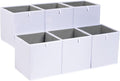 Amazon Basics Collapsible Cube Storage Organizer Bins, Closet Organizer Baskets for Shelves, Space-Saving, White, 13" x 15" x