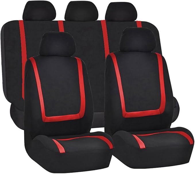 BELOMI Car Seat Covers Full Set, Breathable Premium Cloth Automotive Seat Cover, Universal Front and Rear Seat Covers, Easy t