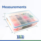 GMS 12 Compartment Vitamin Pill Organizer - Large Size Suitable for Multiple Supplements & Tablets - Safe, Secure Design with